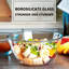 Bol en verre avec couvercle, grand bol à mélanger en verre pour le rangement de pain de salade de cuisine au levain, (transparent)-132465437