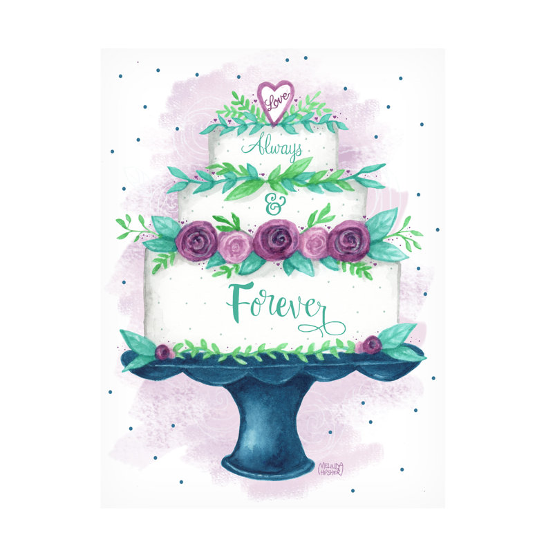 Art sur toile, gateau de mariage, Bolinda, Melinda Hipsher, H 14 po x l 19 po