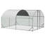 Grand poulailler avec bâche et barrière verrouillable en métal imperméable pour la cour-1836995065