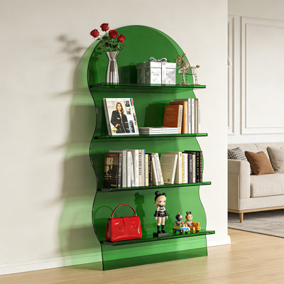 Green Wave Acrylic Shelving Unit Bookcase