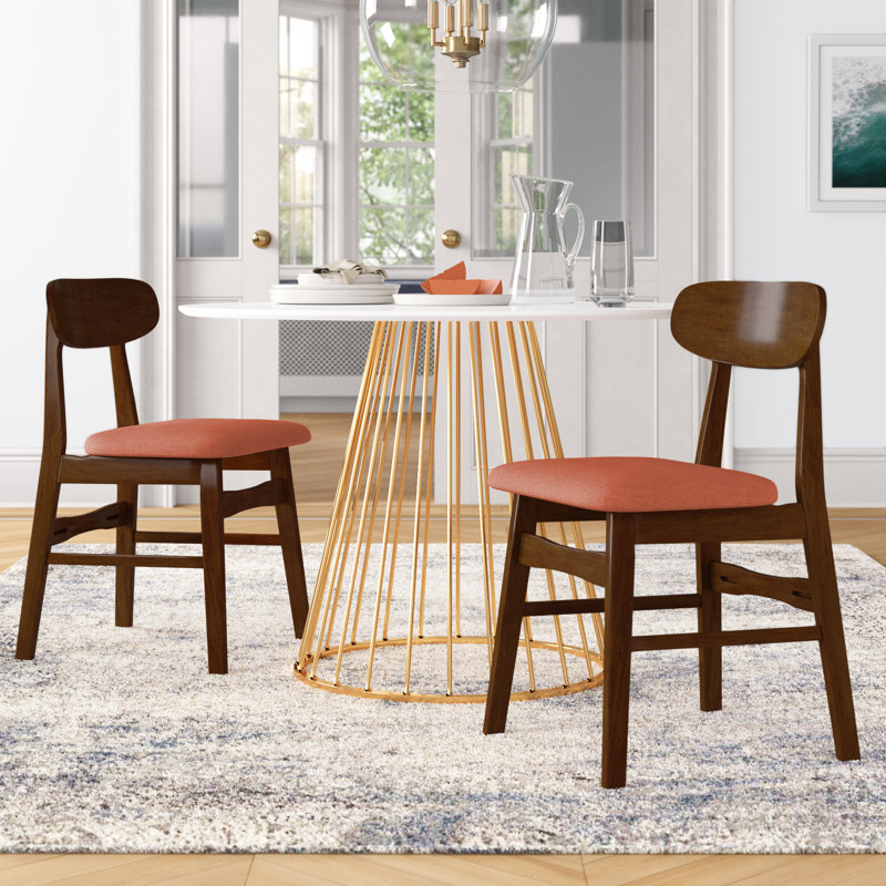 Caveney 18.31'' H Upholstered Side Chair, Orange