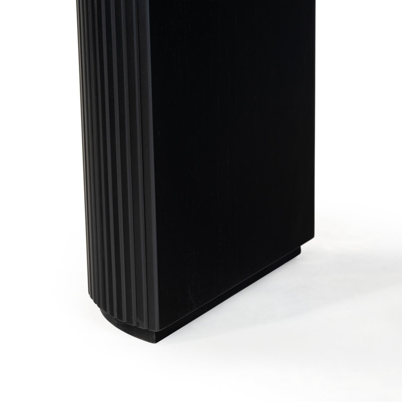 Rikki Fluted 1 Drawer Console, Black