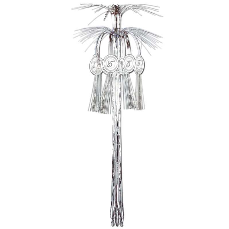 Accroche colonne suspendue en cascade 25e anniversaire, 25, Argent