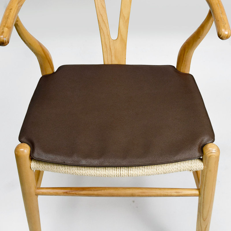 Wishbone Style Wood Arm Dining Chair Pad, Dark Chocolate
