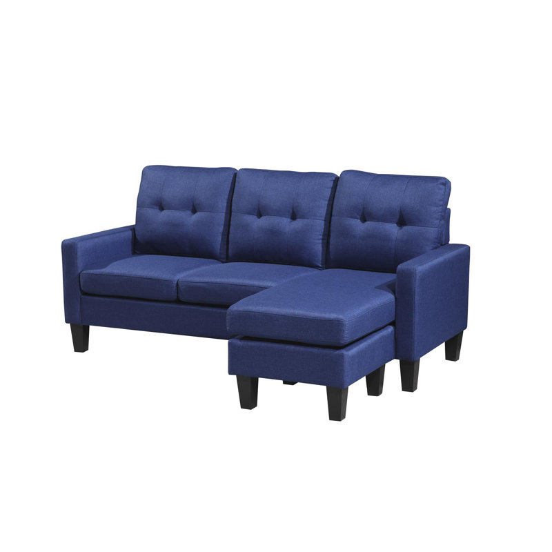 Odelin 3 Seater Fabric Corner Sofa , Blue