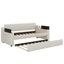Lit de jour moelleux moelleux avec accoudoirs de rangement, lit gigogne escamotable et connectivité USB