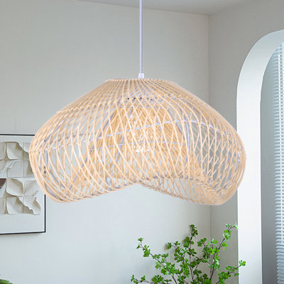 Novelty Woven Rattan Boho Pendant Light