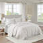 Ensemble de courtepointe réversible 3 pièces à bord festonné blanc double / grand-117539354-117539357
