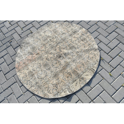 Tapis turc Oushak vintage rétro fait à la main beige pour rehausser la beauté de votre décor
