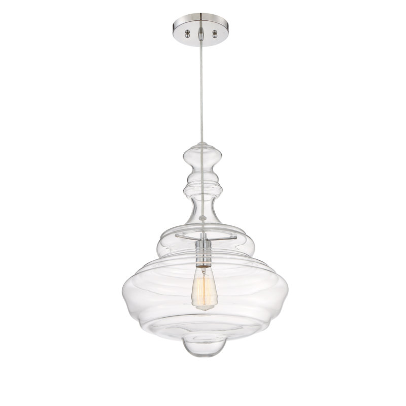Luminaire suspendu géométrique simple à 1 lumière, H 21,5 po x l 15,75 po x P 15,75 po