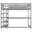 Lit mezzanine simple avec tablettes de rangement et bureau sous le lit-631707289-631707294