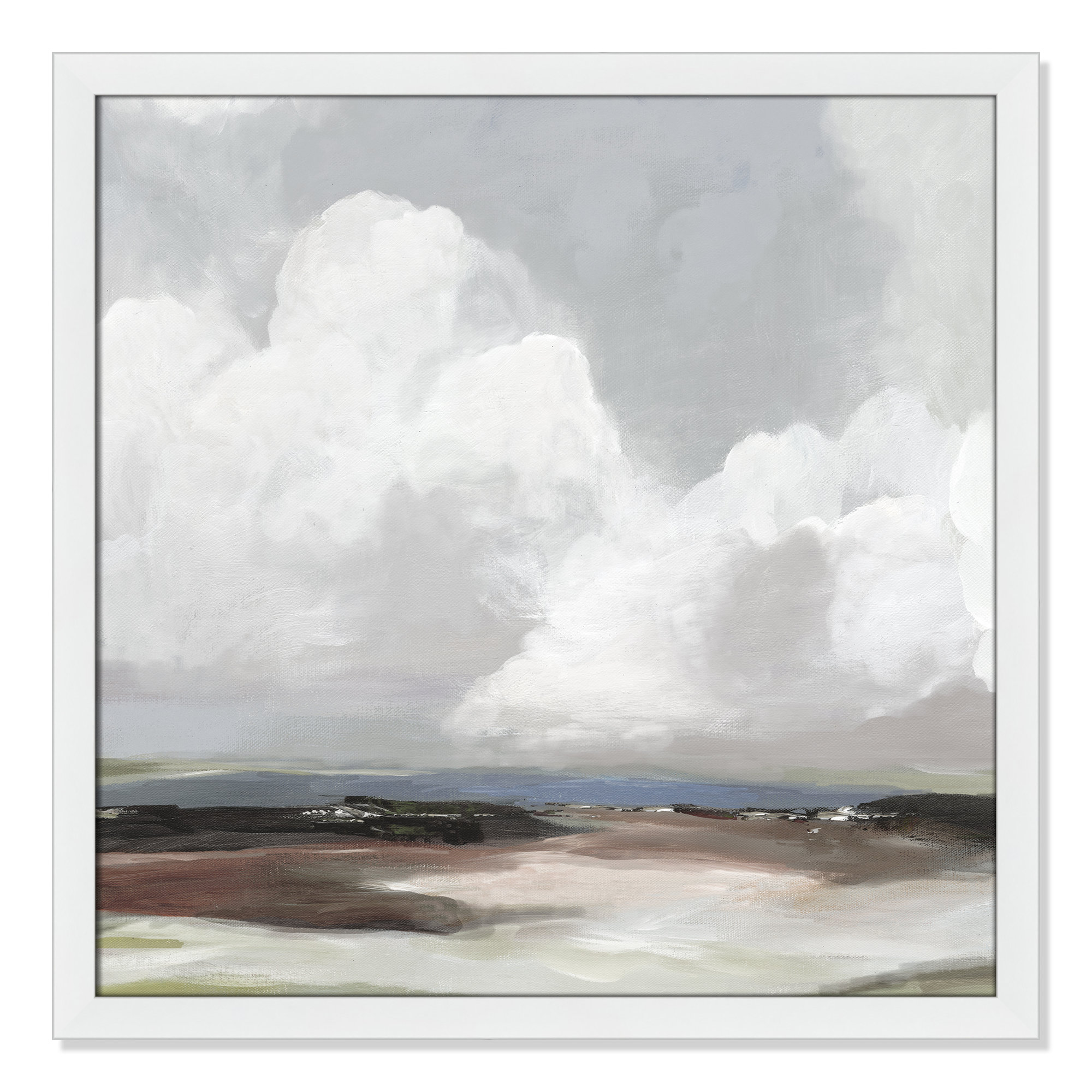Morning Air - Picture Frame Painting Print, White Framed, 28.5" H x 28.5" W x 1.12" D