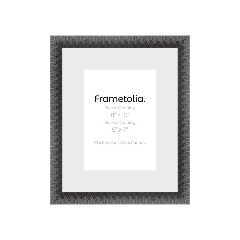 Cadre mural Frametolia Art Deco - largeur 7/8 po - passe-partout étroit, 8 po x 10 po, Noir