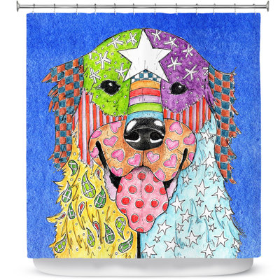 Rideau de douche simple golden retriever dog