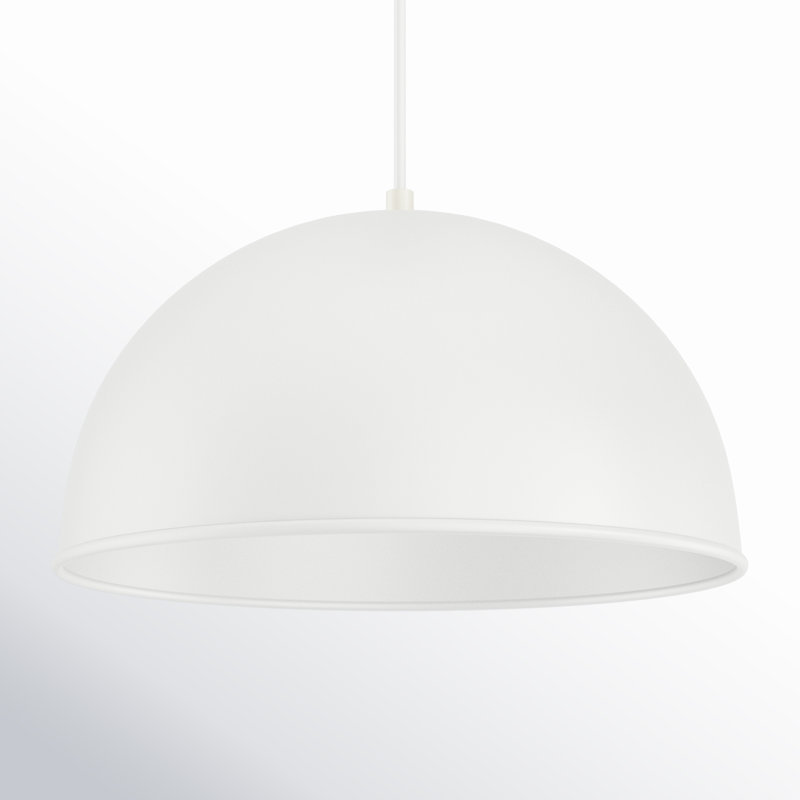 Luminaire suspendu en forme de dôme à 1 lumière Britan, Blanc