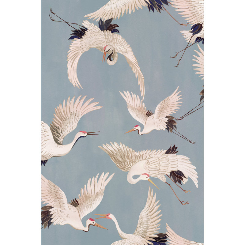 Galerie Designer Walls Cranes Wallpaper, Blue