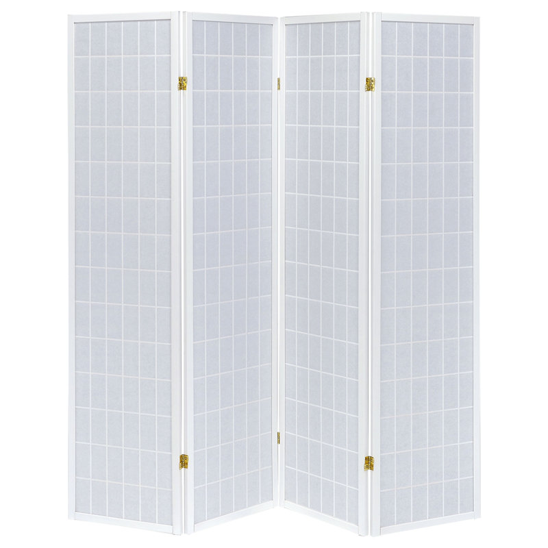 Paravent pliable 4 panneaux Sartre, Blanc