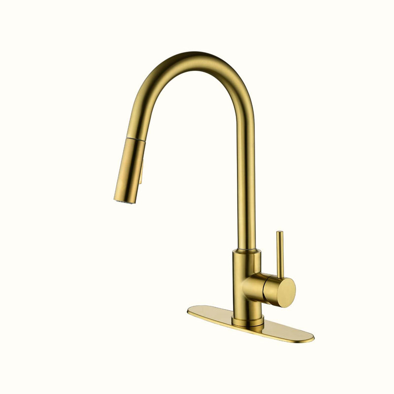 HOOSENG Pull Down Touch Kitchen Faucet, Brushed Gold