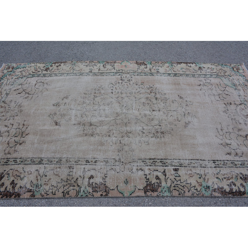 Tapis turc, tapis en laine, tapis rétro, tapis moderne, tapis tissé à la main brun, grands tapis de 4,8 x 8,8 pi