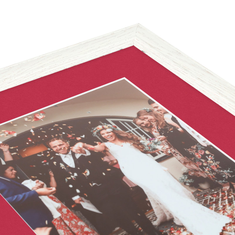 Cadre pour photo simple en bois blanc cassé 3 po x 5 po, Rouge
