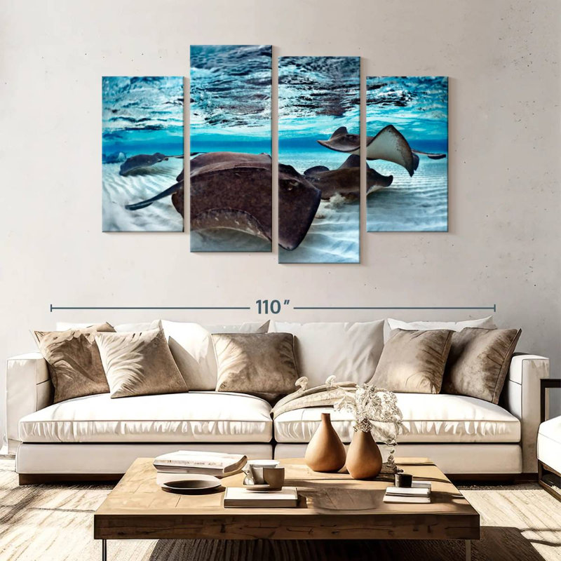 Brampt Stingrays Sea Life, 54" H x 84" W