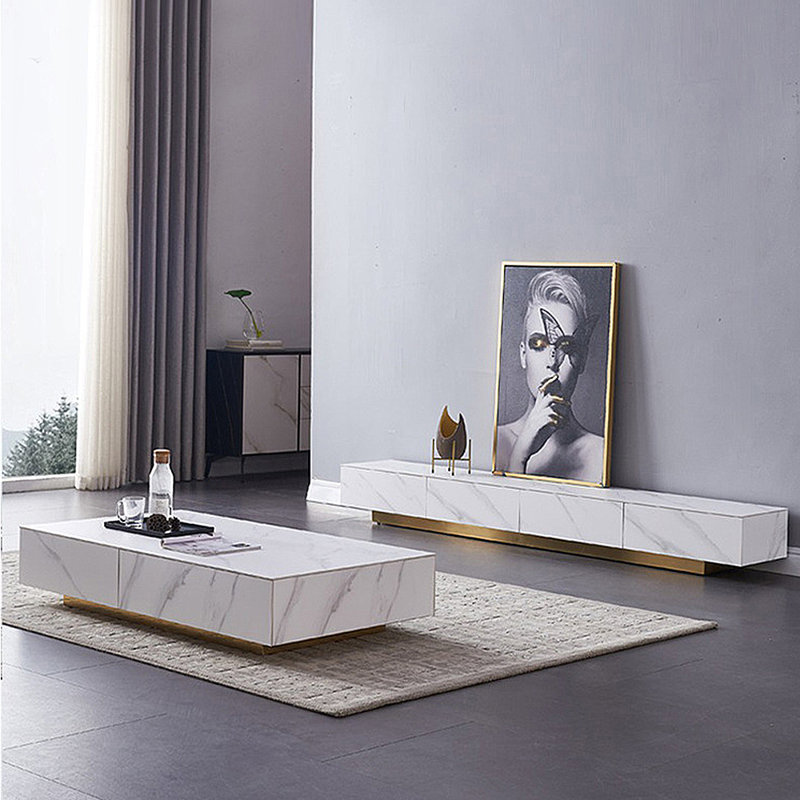 Ensemble de meuble télé italien, Blanc / Gris