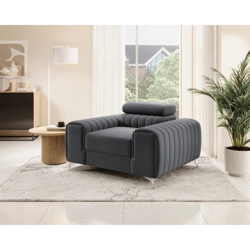 Fauteuil d'appoint moderne Laurence - Gris foncé, Gris foncé