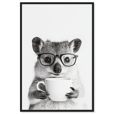 Toile d'art koala avec verres et une tasse Art Remedy