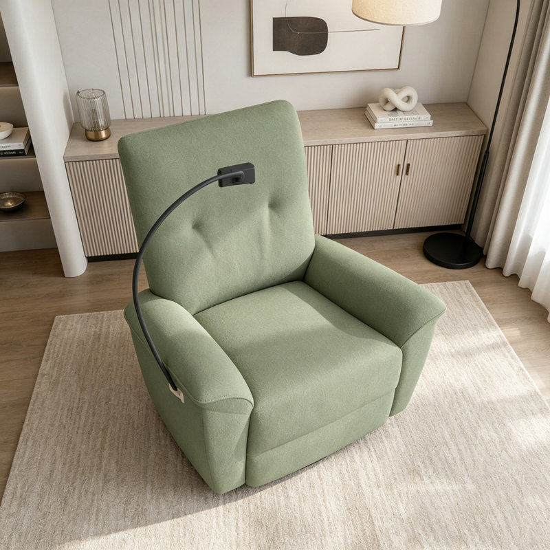 Fauteuil inclinable berçant et pivotant à 270 °, Vert foncé