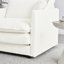 Canapé modulaire en U 5 places en chenille blanche, pour le salon: spacieux et confortable