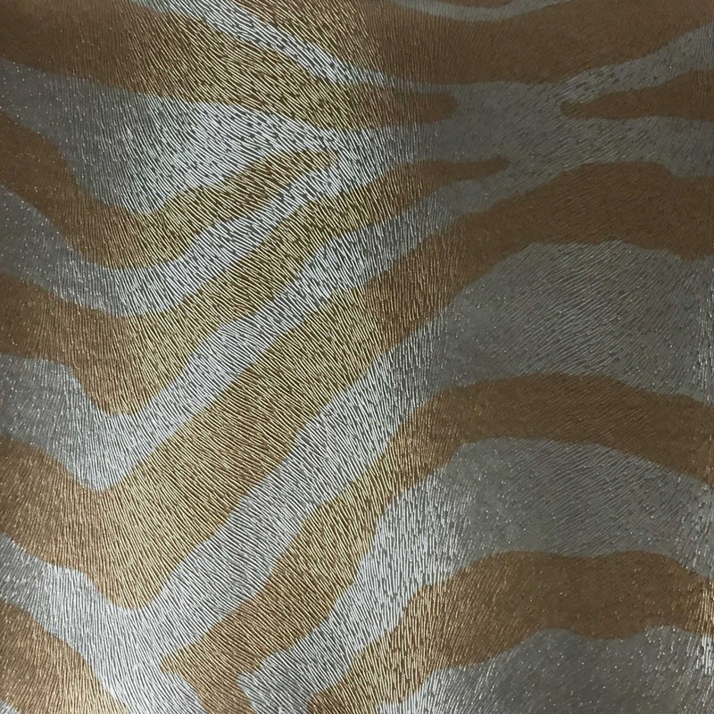 Wild-Chester Zebra Print Vinyl Fabric, Gold