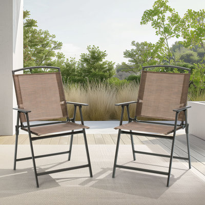 Hickley Metal Folding Patio Dining Armchair