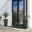 23.5"H Set Of 2 Oversized Gradient Green Faux Ceramic  Tall Plastic Planter-1795209427