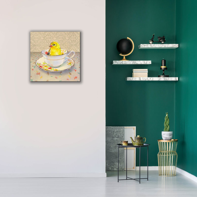  «Finch In A Cup» par Marvindale, art mural sur toile, 26 po x 26 po, H 26 po x l 26 po