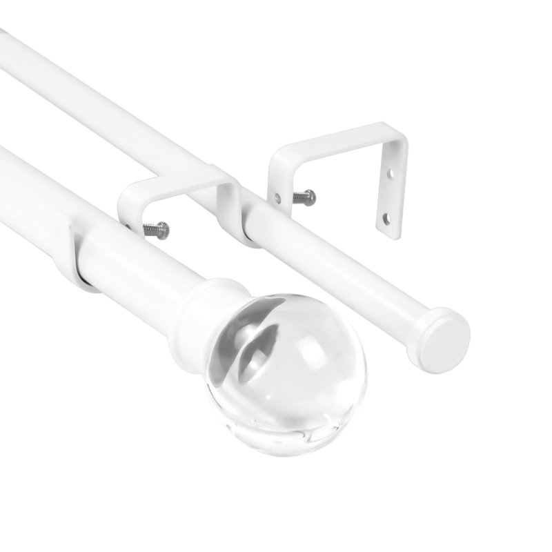 Tringle à rideaux double Bradburn, Blanc, H 1 po x l 120 po x P 1 po