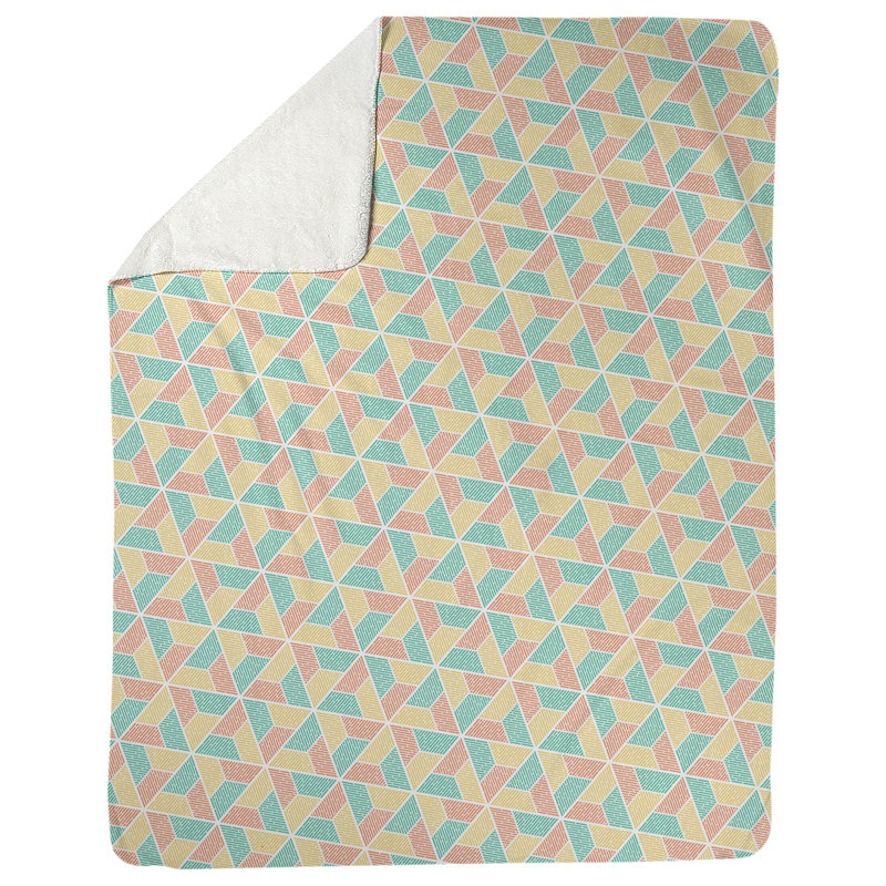 Couverture Katelyn Elizabeth Trapezoids, l 52,5 po x L 62,5 po, Vert / jaune / orange