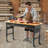 60" Workbench on Wheels Adjustable Height Table with Power Outlet & Drawer