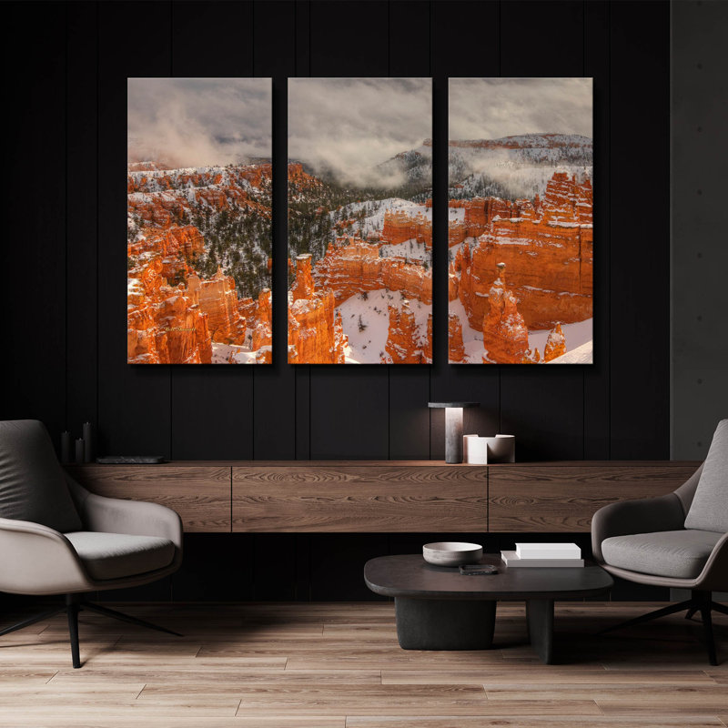 « Hoodoos et jeux de lumière » de Bill Sherrell, triptyque mural, 152 x 102 cm, 60"x40"