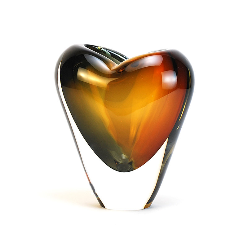 Vase en cristal de Murore, Ambre / fumée