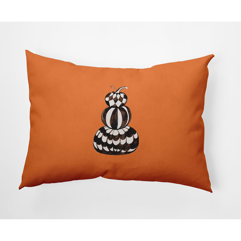  Pumpkin Stack Outdoor Rectangular Pillow Cover & Insert, Orange