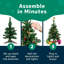 Ensemble de mini arbre de Noël de 23 pouces avec lumières à DEL, dessus en forme d'étoile, ornements et boîtes-cadeaux - Petit arbre de table pour bureau ou table - Décorations des Fêtes faciles à installer