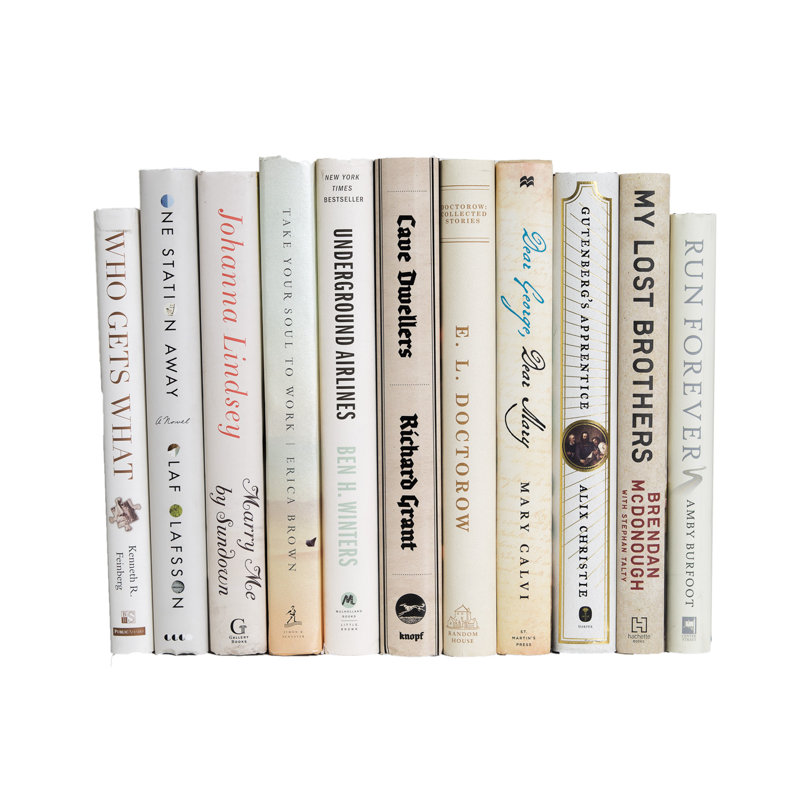 Decorative Books - Sand Dust Jacket Books - Off White Books By The Foot