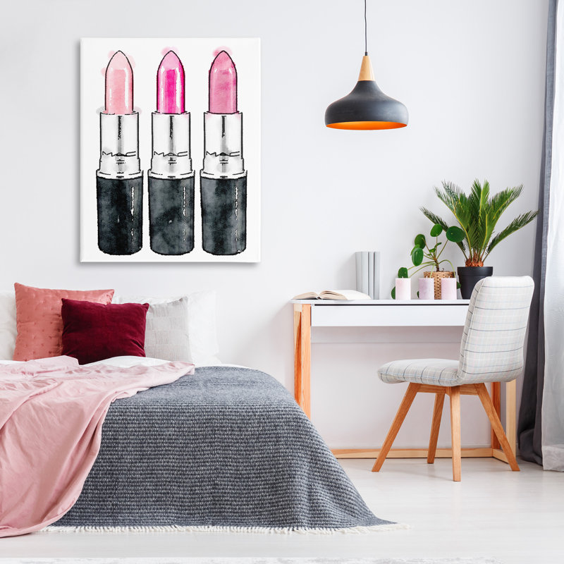 «Keith Three Pink Lipsticks» par Amanda Greenwood, reproduction sur toile, H 20 po x l 16 po