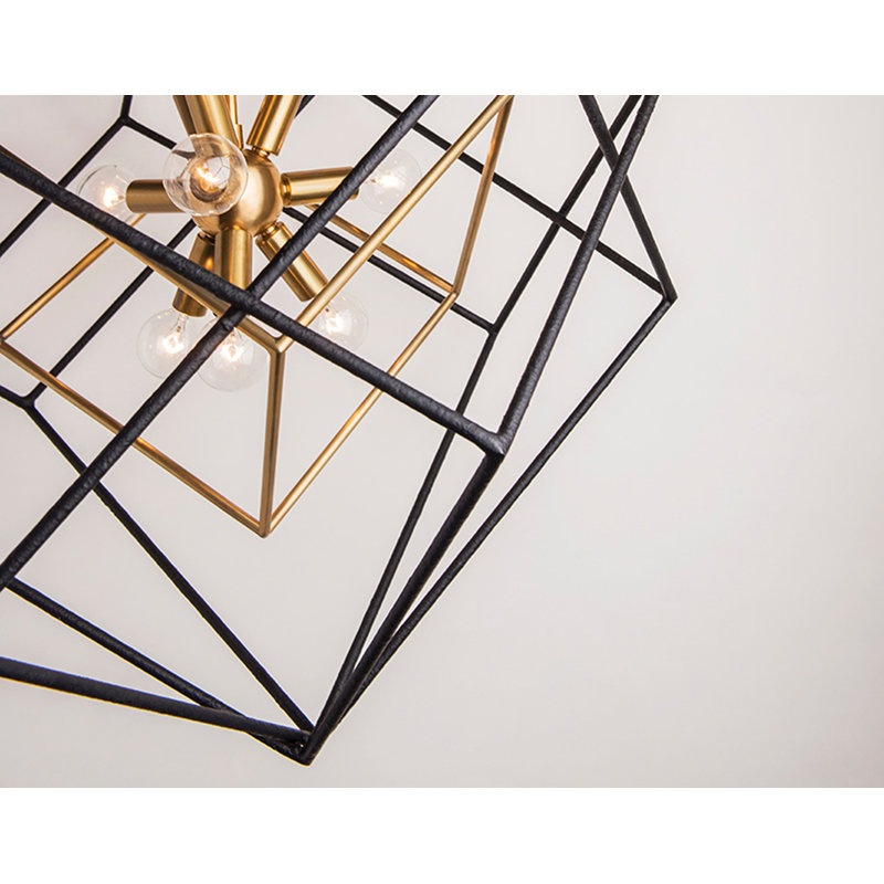 Roundout - luminaire suspendu 15 lumières - laiton vieilli / finition noire, Laiton vieilli / noir
