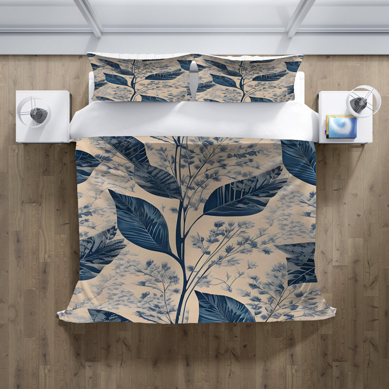 Polyester Floral Duvet Cover, King Duvet Cover + 2 King Shams