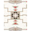 Tuscany Hand Knotted Wool Geometric Area Rug in Ivory/Red/Black