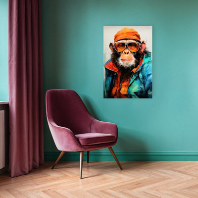Gorilla Watercolor Animal Art Contemporary Gorilla Monkey Wall Art Print 1 Piece Wrapped Canvas Wall Art