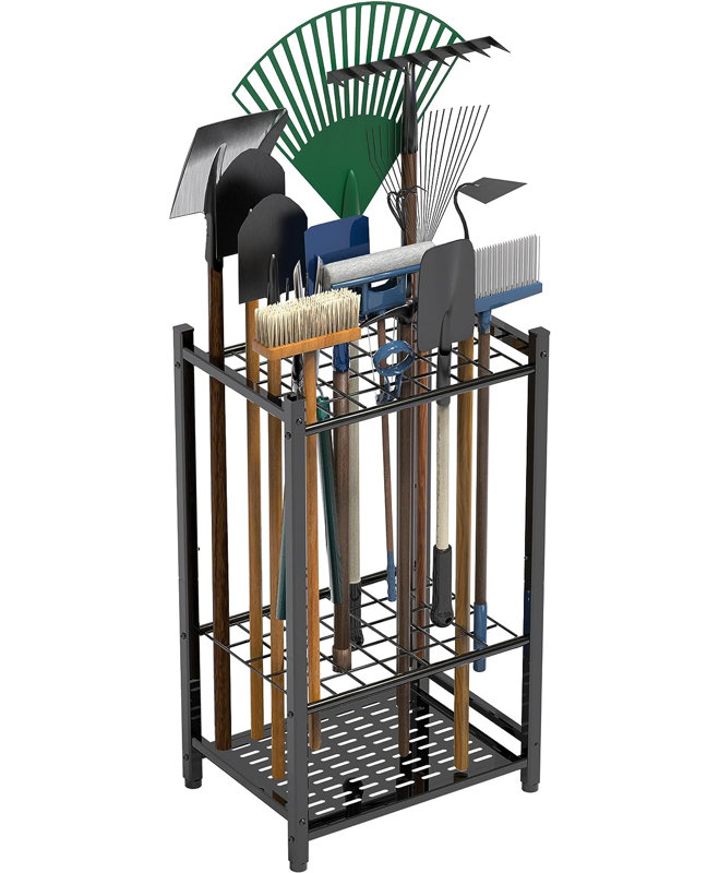 Golitz Garden Tool Organizer, Yard Tool Tower Rack for Garage Organization and Storage
