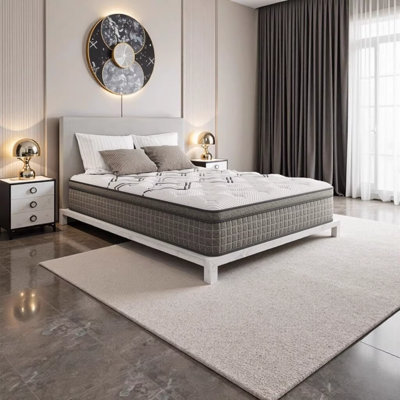 Diamond Soto 12.5" Cooling Copper Hybrid Mattress with Euro-Top, Medium Feel, King Size - Greenguard Gold Certified, Made in USA