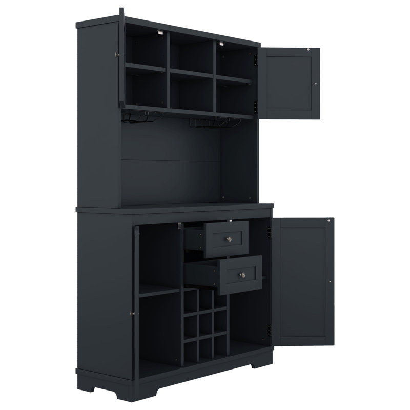 Armoire de cuisine avec bar Coffee Coffee, Bleu antique